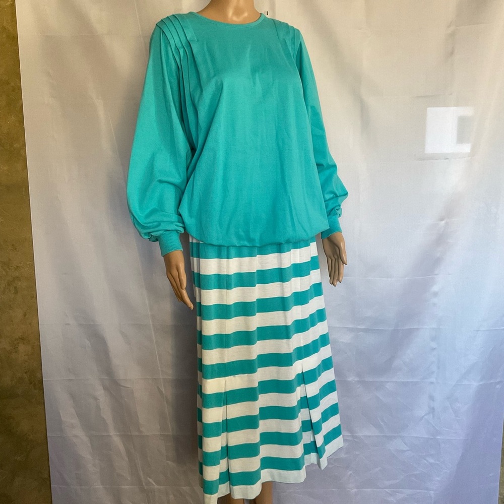 Union Made Vintage | Tall Girl Jersey Skirt Set | Turquoise | M